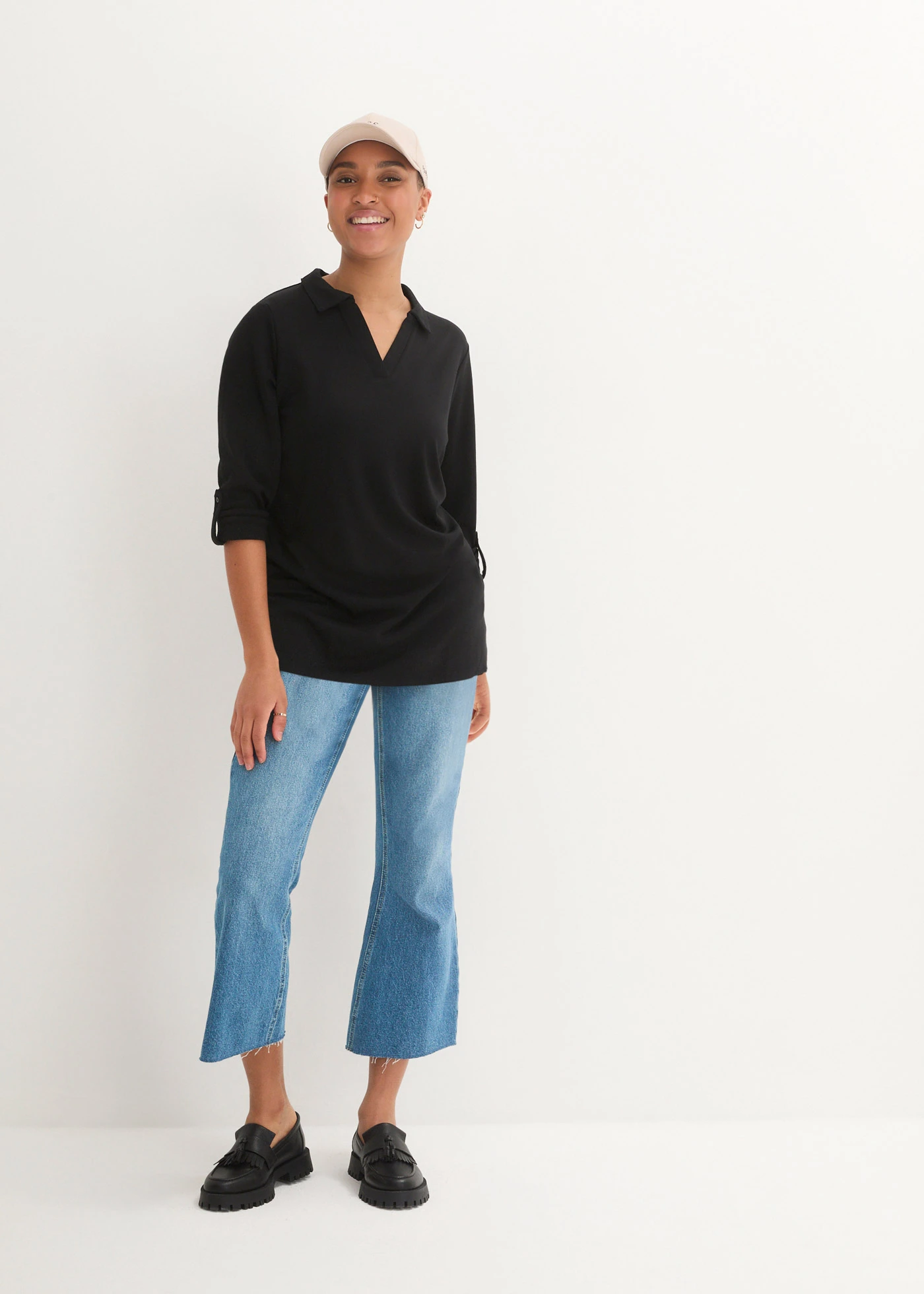 Dlouhé polo triko z Punto di Roma • černá • bonprix obchod