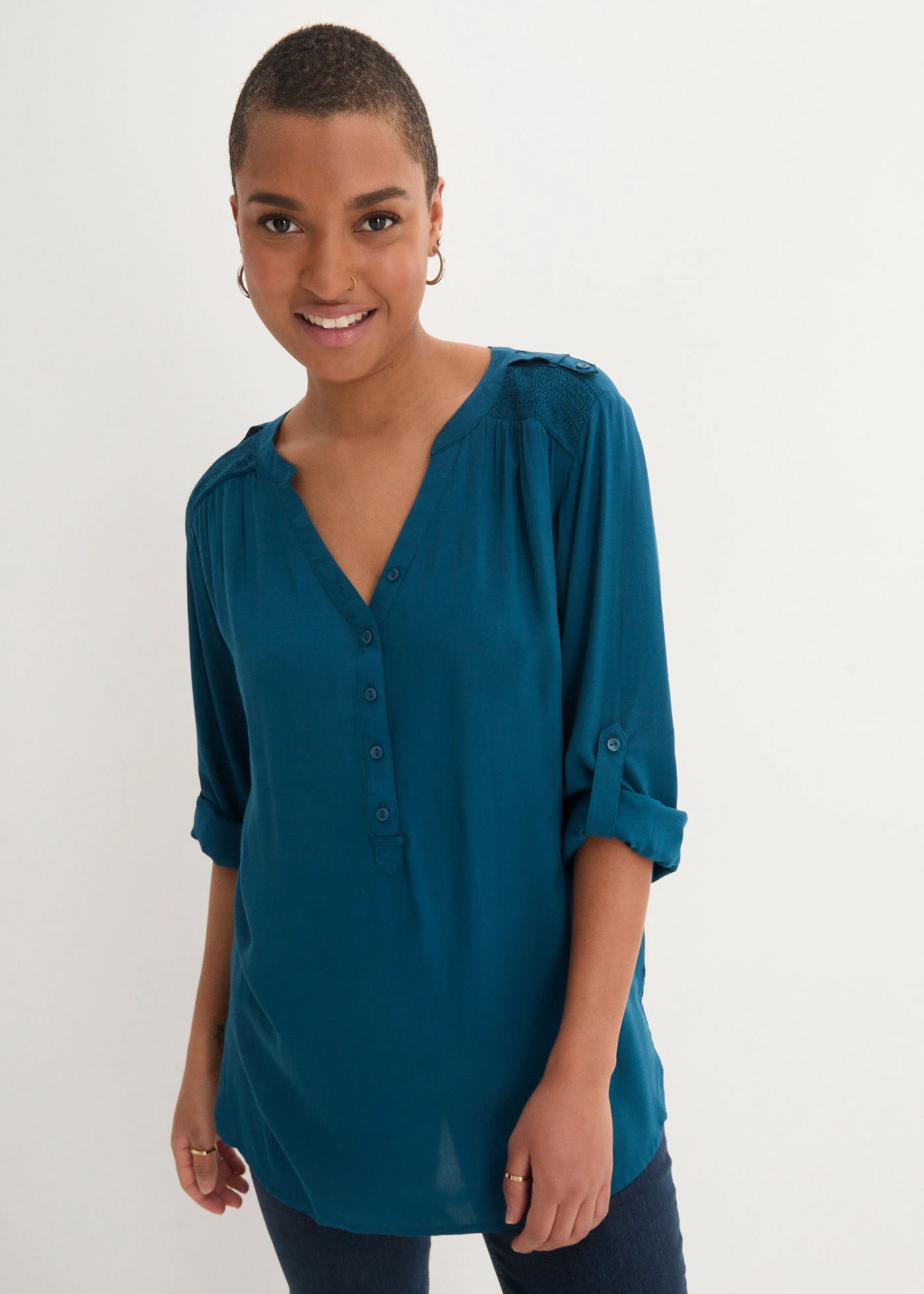Tuniek in zacht viscose • blauwpetrol • bonprix online shop