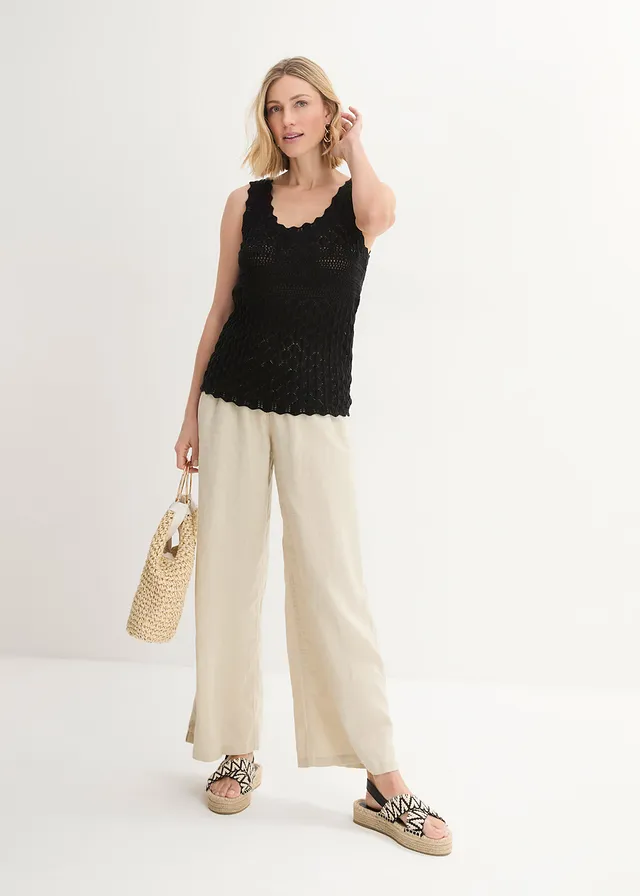 Top en maille, Couleur: noir
