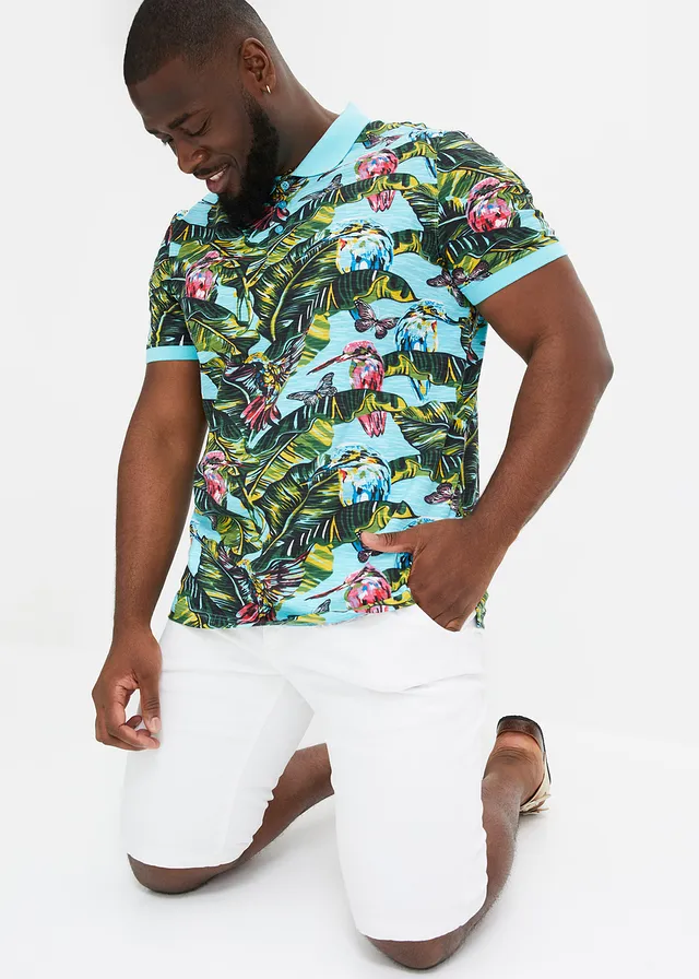 Poloshirt met korte mouwen van biologisch katoen, Kleur: aqua