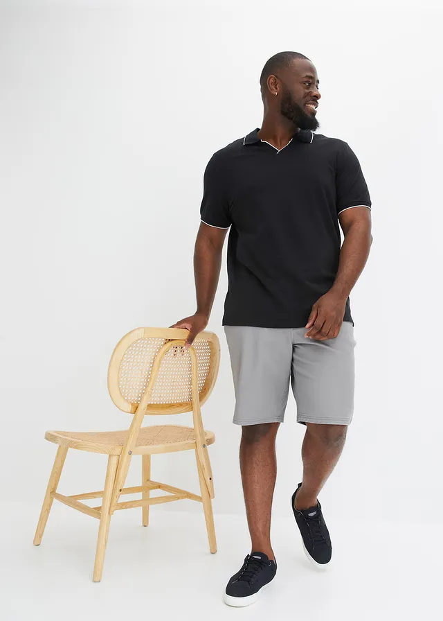 Classic fit stretch bermuda, Kleur: grijs