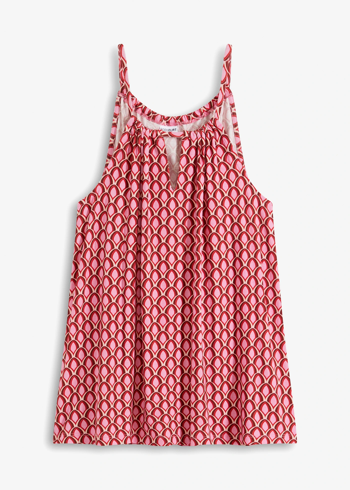 Top met spaghettibandjes van een zachte viscosemix • oranje-crème • bonprix online shop