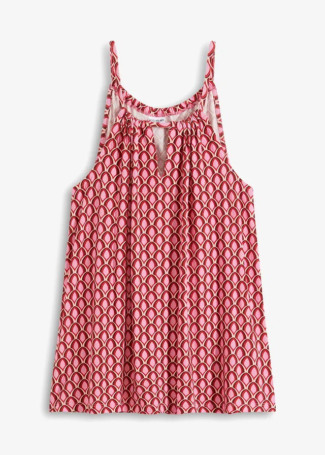 Top met spaghettibandjes van een zachte viscosemix • oranje-crème • bonprix online shop