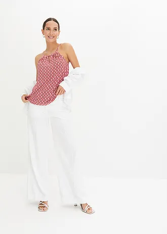 Top met spaghettibandjes van een zachte viscosemix • oranje-crème • bonprix online shop