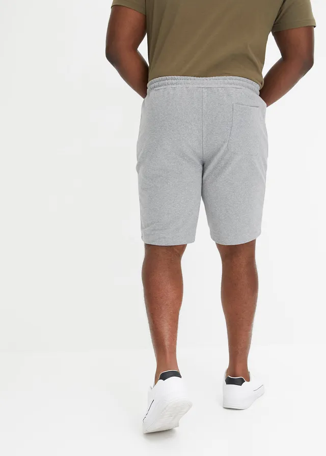 Bermuda sweat avec poches latérales zippées, Couleur: gris clair chiné