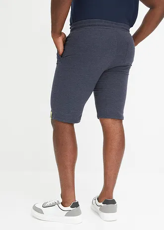 Bermuda sweat aspect denim, Couleur: bleu foncé chiné