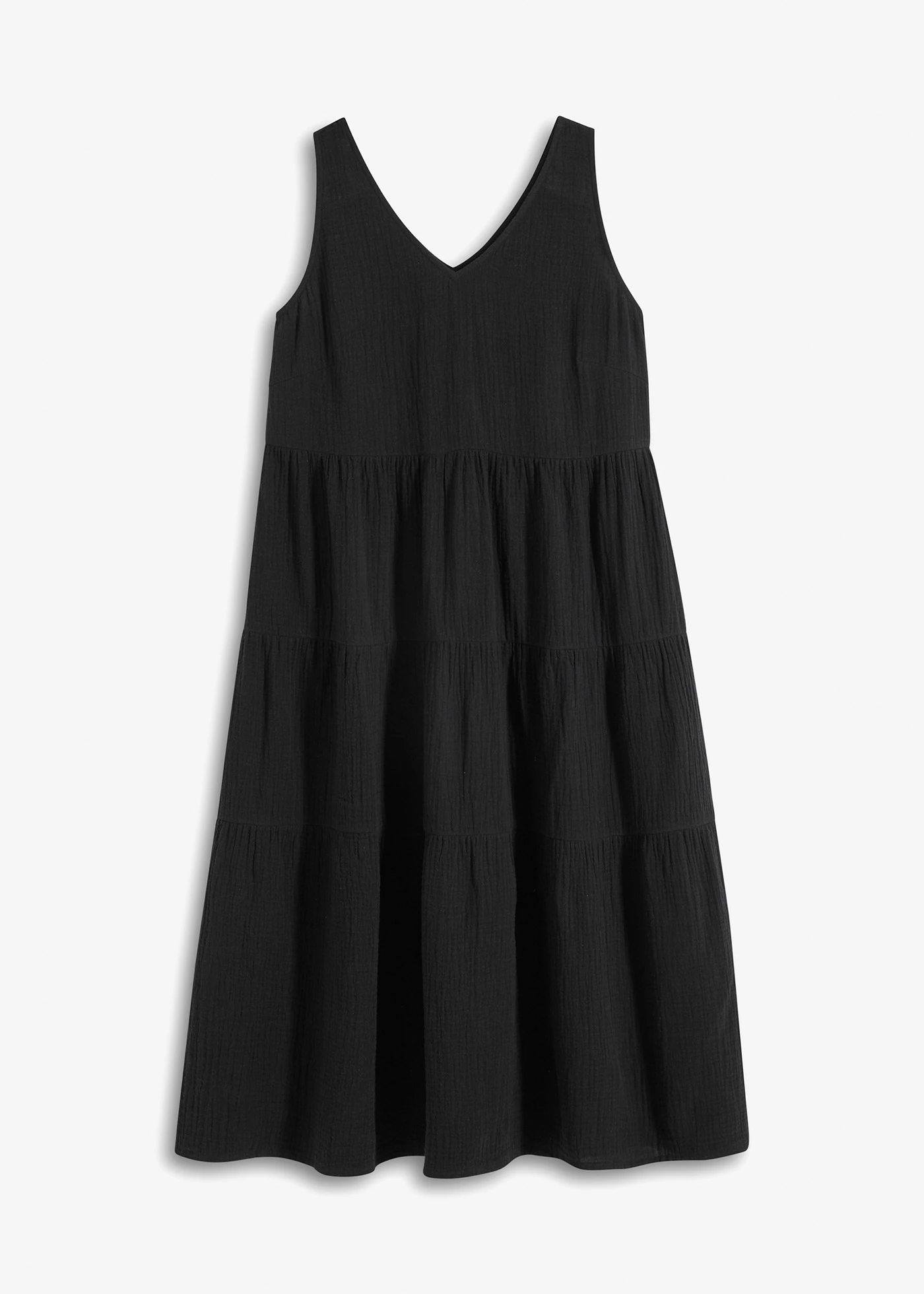 Mousseline jurk van puur katoen • zwart • bonprix online shop