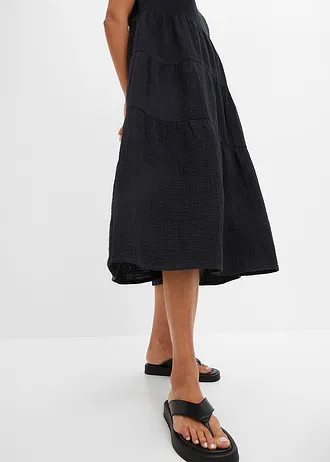 Rochie din muselină din bumbac 100% • negru • magazin bonprix