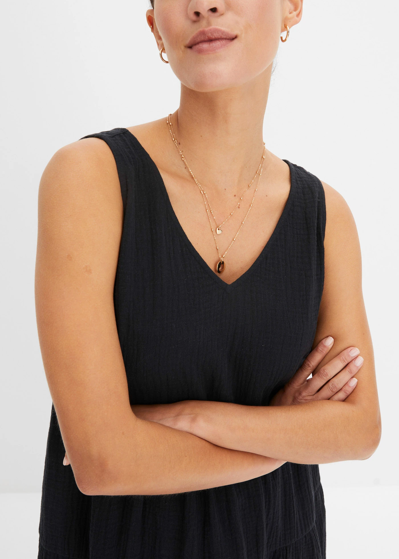 Rochie din muselină din bumbac 100% • negru • magazin bonprix