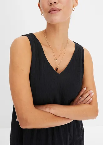 Rochie din muselină din bumbac 100% • negru • magazin bonprix