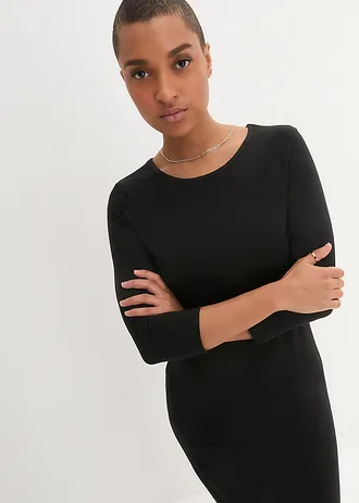Rochie din tricot din viscoză fină • negru • magazin bonprix
