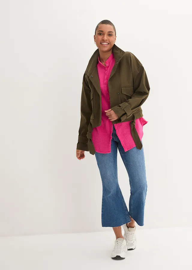 Chemisier long en gaze de coton, Couleur: fuchsia