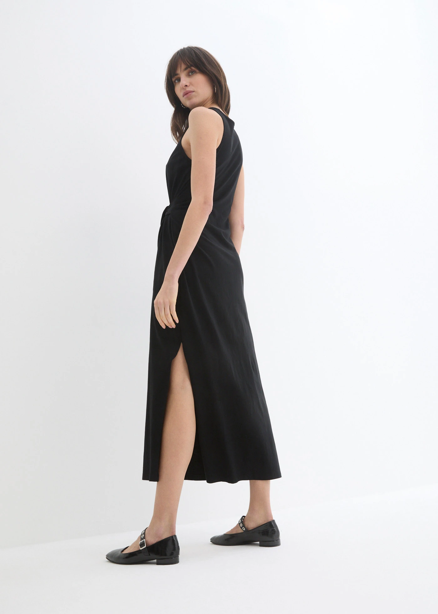Rochie maxi din bumbac • negru • magazin bonprix