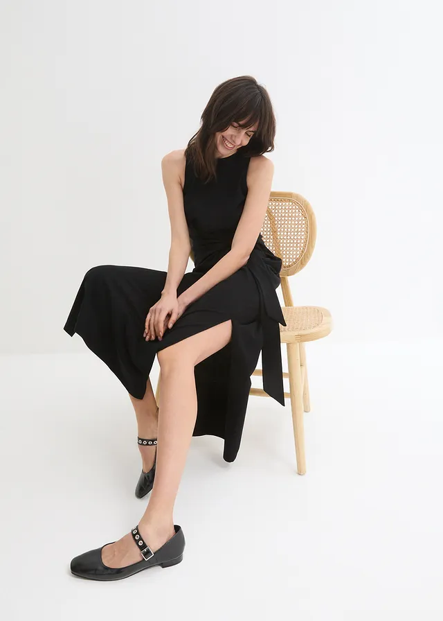 Rochie maxi din bumbac • negru • magazin bonprix