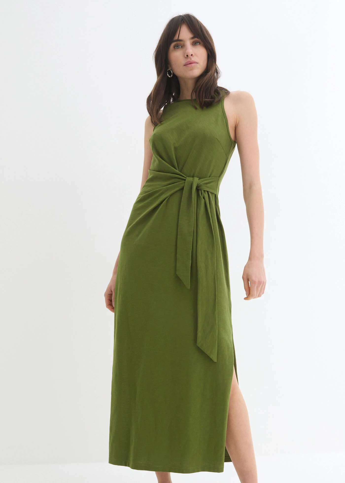 Maxi jurk van katoen • donkermosgroen • bonprix online shop