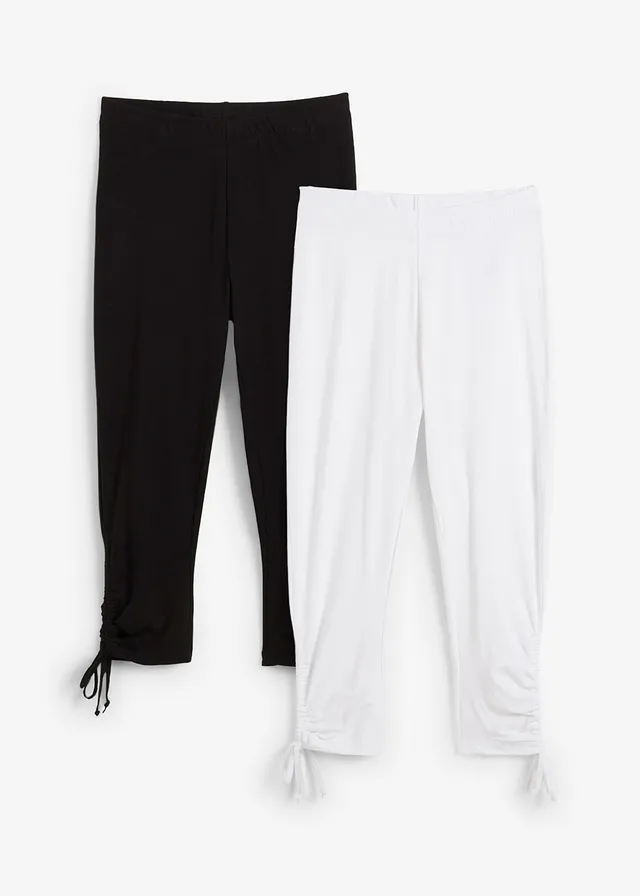 Capri legging met plooitjes (set van 2)