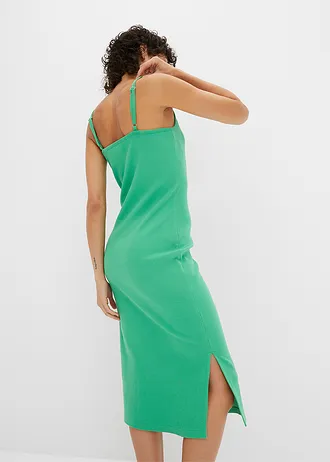 Robe ajustée en jersey coton côtelé • vert opale • Boutique bonprix