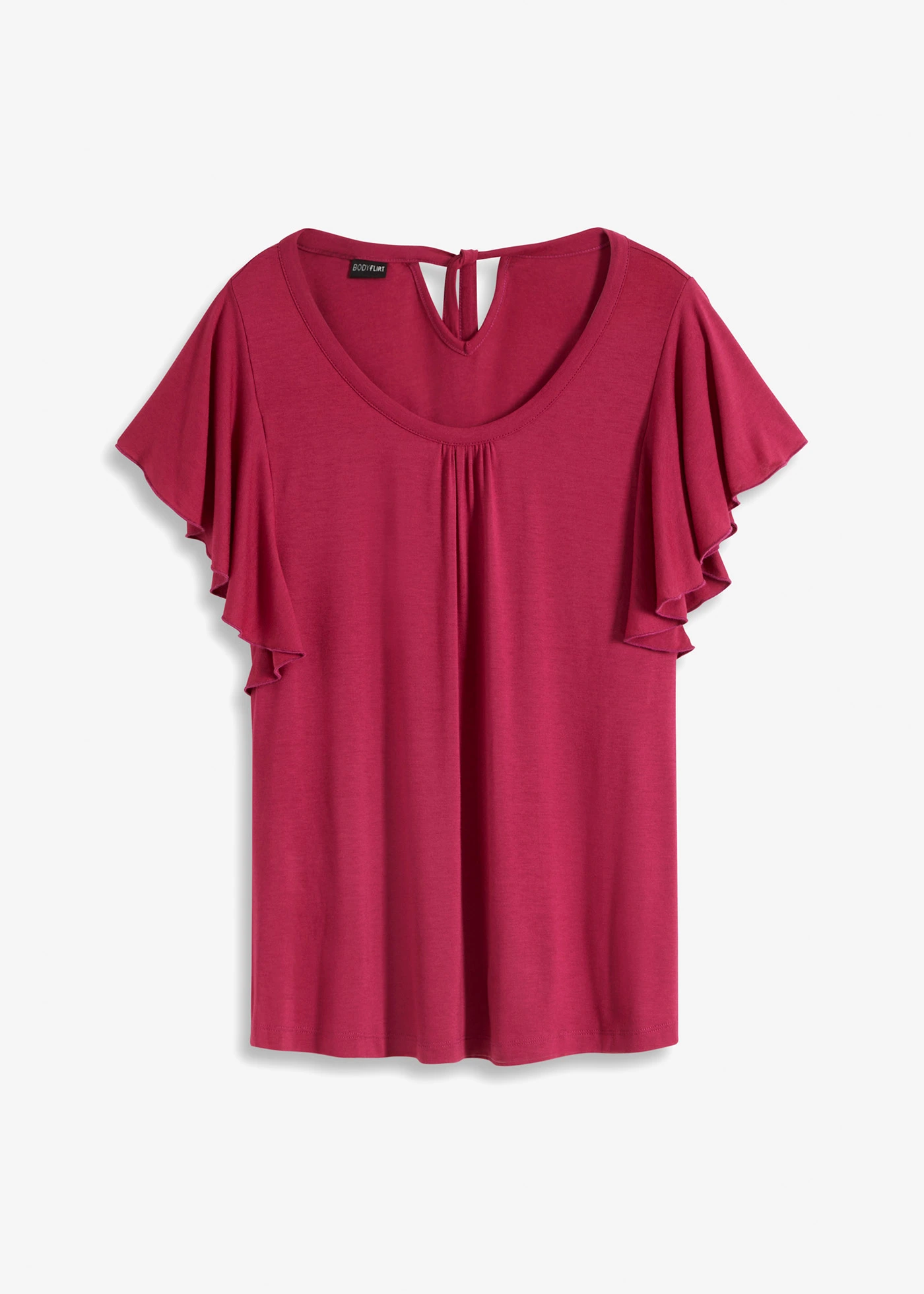 Shirt met volantmouwen • bessenrood • bonprix online shop