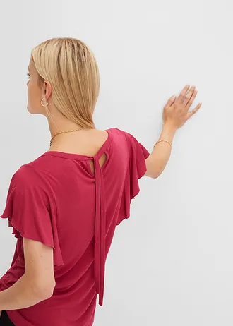 Shirt met volantmouwen • bessenrood • bonprix online shop