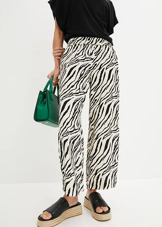 Instapbroek, Kleur: zebraprint ecru-zwart