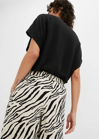 Pantalon taille élastique • naturel/noir zèbre • Boutique bonprix