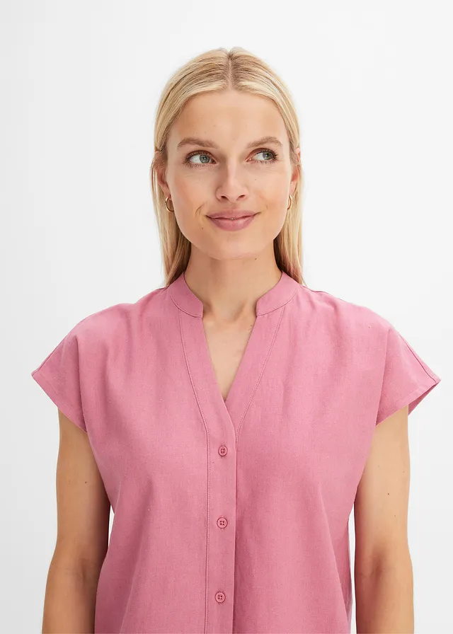 Linnen blouse in een luchtige linnenmix • bessensorbet • product-page.page-title-suffix