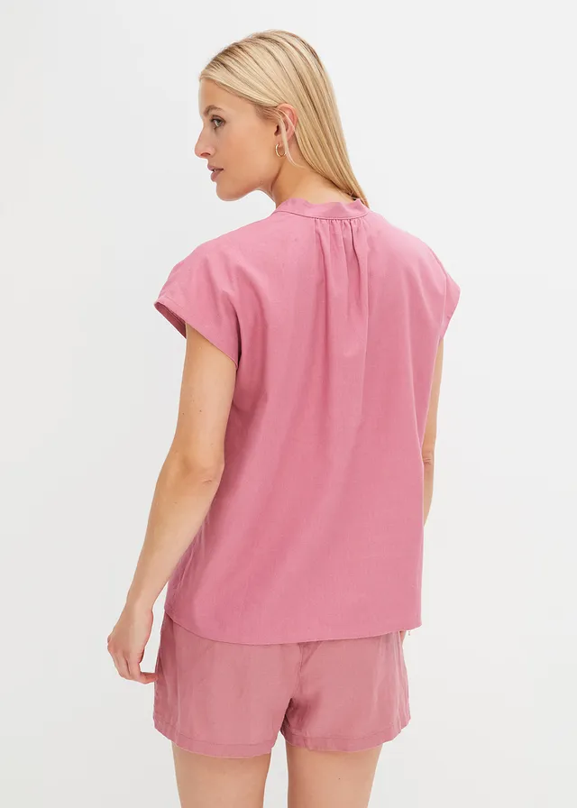 Linnen blouse in een luchtige linnenmix • bessensorbet • product-page.page-title-suffix