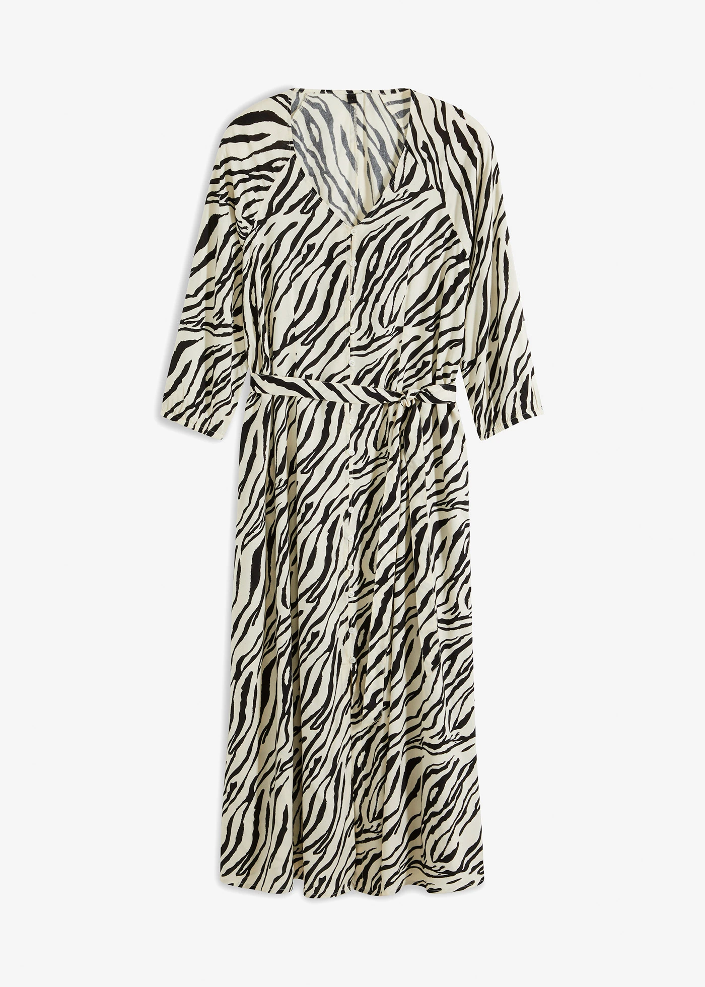 Midi jurk van soepele viscose • zebraprint naturel-zwart • bonprix online shop