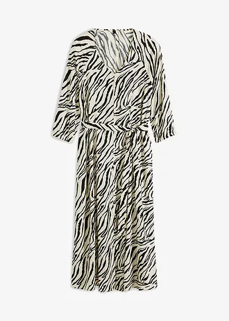 Midi jurk van soepele viscose • zebraprint naturel-zwart • bonprix online shop