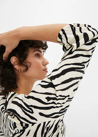 Midi jurk van soepele viscose • zebraprint naturel-zwart • bonprix online shop