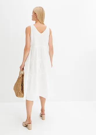 Mousseline jurk van puur katoen • wit • bonprix online shop