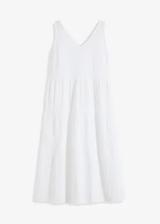 Rochie din muselină din bumbac 100% • alb • magazin bonprix