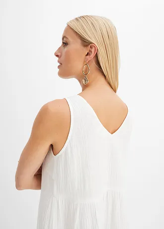 Rochie din muselină din bumbac 100% • alb • magazin bonprix