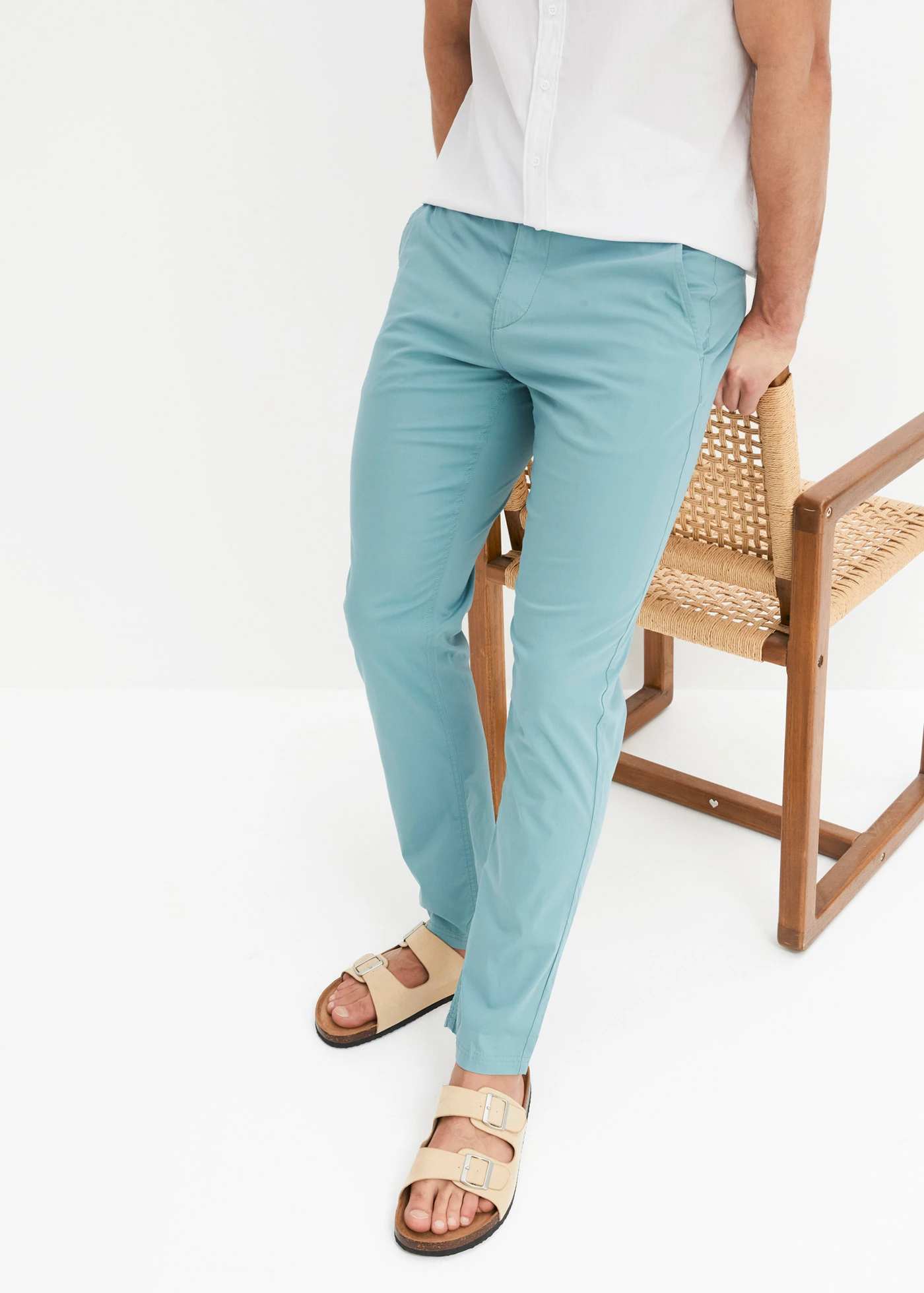 Lichte chino, regular fit • mineraalblauw-donkerblauw • bonprix online shop