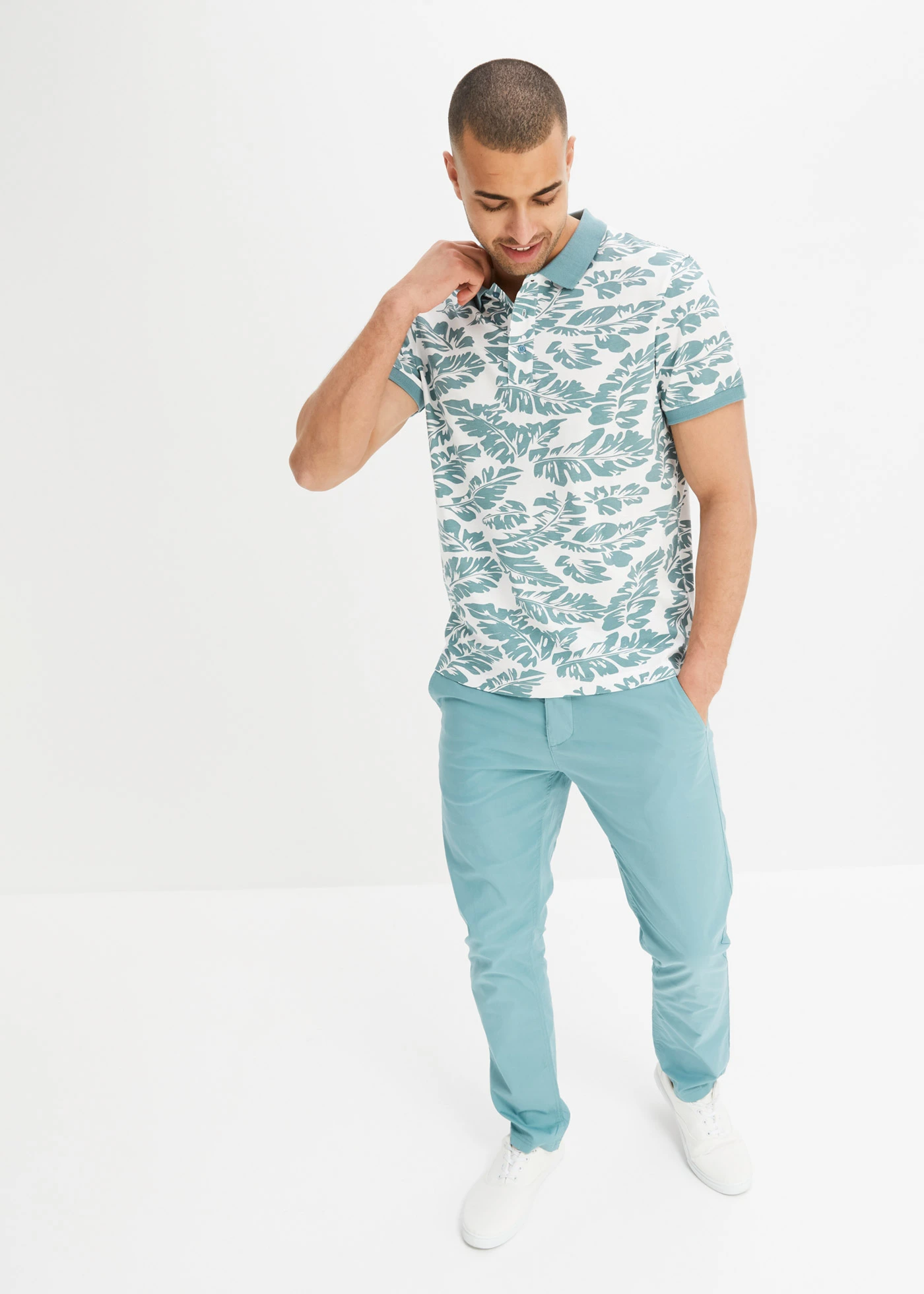 Lichte chino, regular fit • mineraalblauw-donkerblauw • bonprix online shop