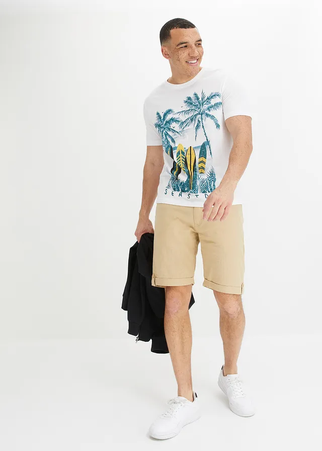 T-shirt 100% coton, Couleur: blanc imprimé