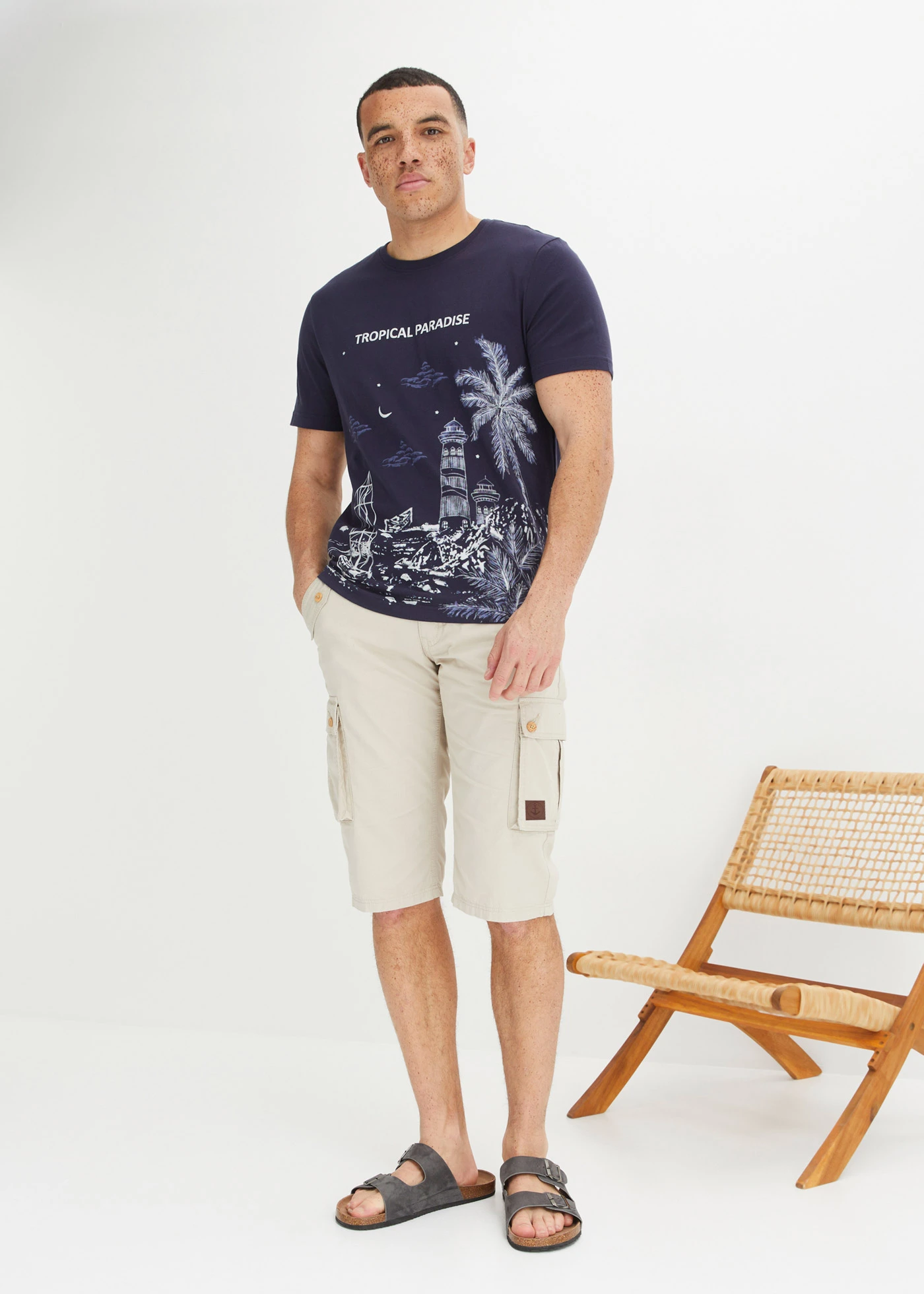 Tričko z čisté bavlny • tmavě modrá • bonprix obchod