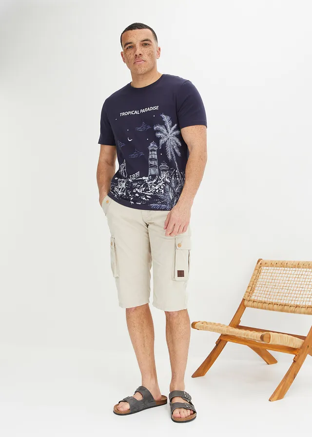 T-shirt 100% coton, Couleur: bleu foncé
