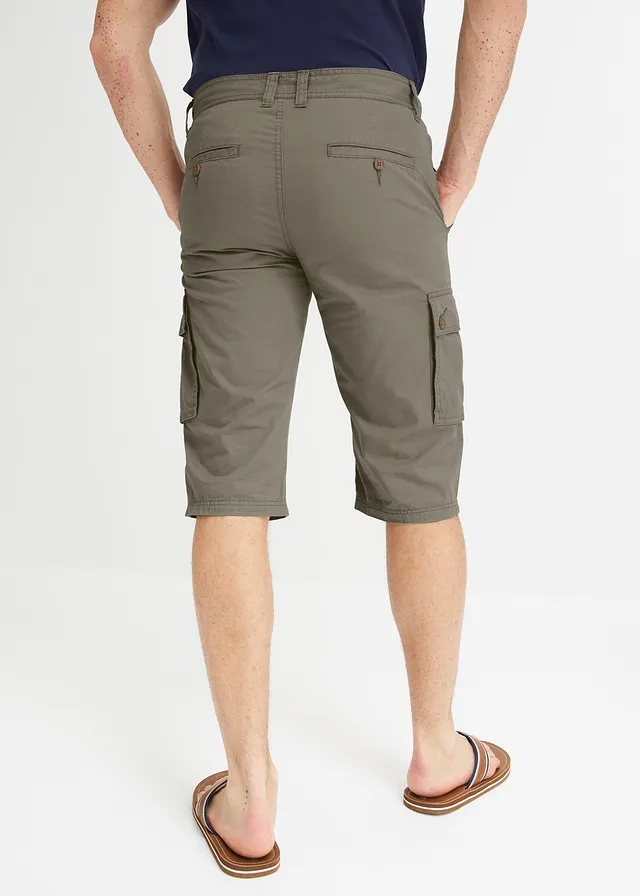 Cargo bermudy z čisté bavlny, Regular Fit, barva: kouřově olivová