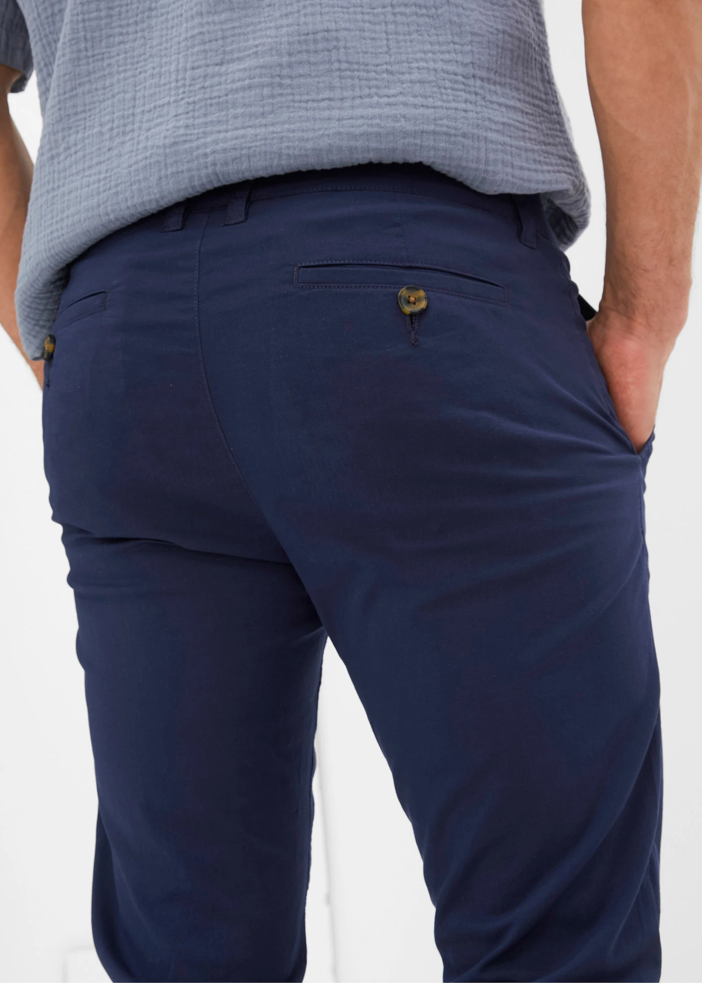 Strečové chino kalhoty, Regular Fit, Straight • tmavě modrá • bonprix obchod