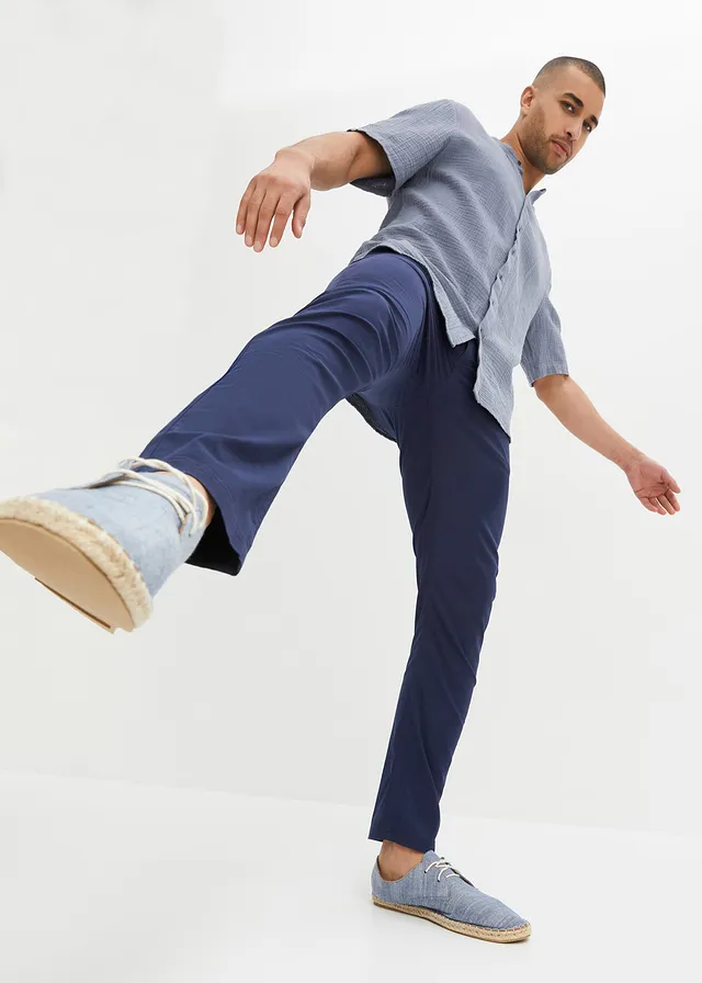 Lichte stretch chino, regular fit, straight • donkerblauw • product-page.page-title-suffix