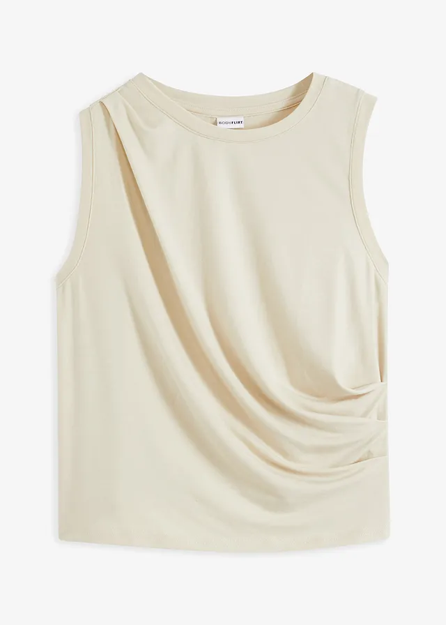 Shirt met drapering • ecru • bonprix online shop