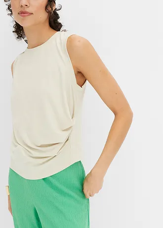 Shirt met drapering • ecru • bonprix online shop