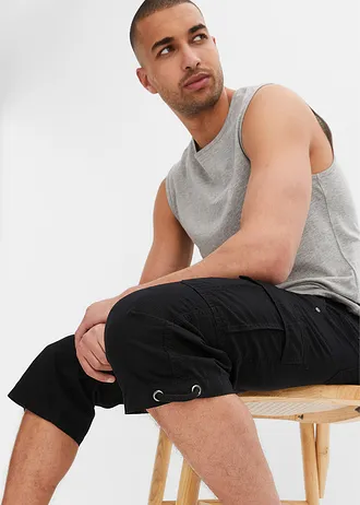 Bermuda long poches cargo regular 100% coton • anthracite foncé • Boutique bonprix