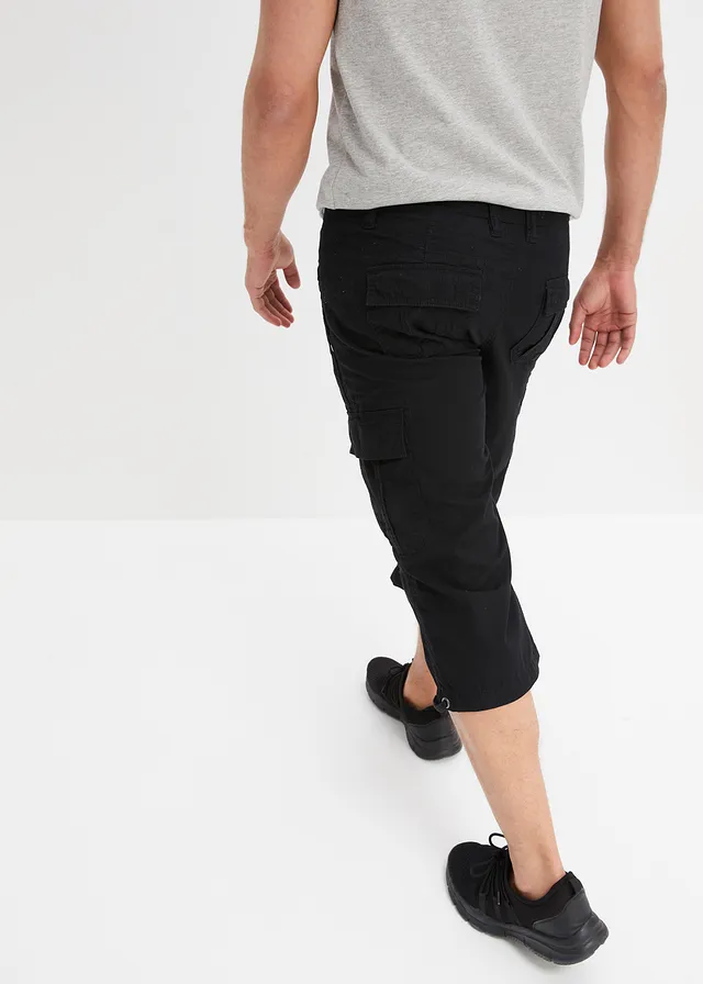 Lange cargo bermuda van katoen, regular fit, Kleur: donkerantraciet