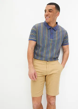 Pólo tričko z organické bavlny, krátký rukáv • indigo s potiskem • bonprix obchod