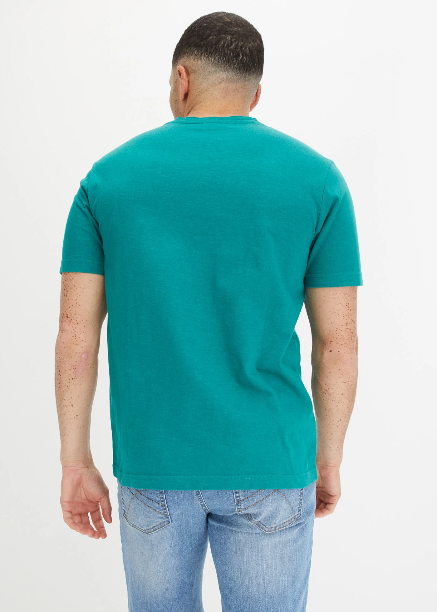 T-shirt van vlamgaren • smaragd met print • bonprix online shop