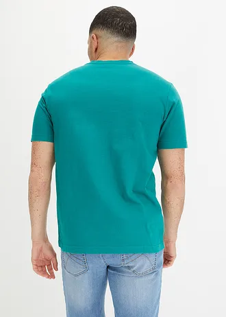 T-shirt van vlamgaren • smaragd met print • bonprix online shop