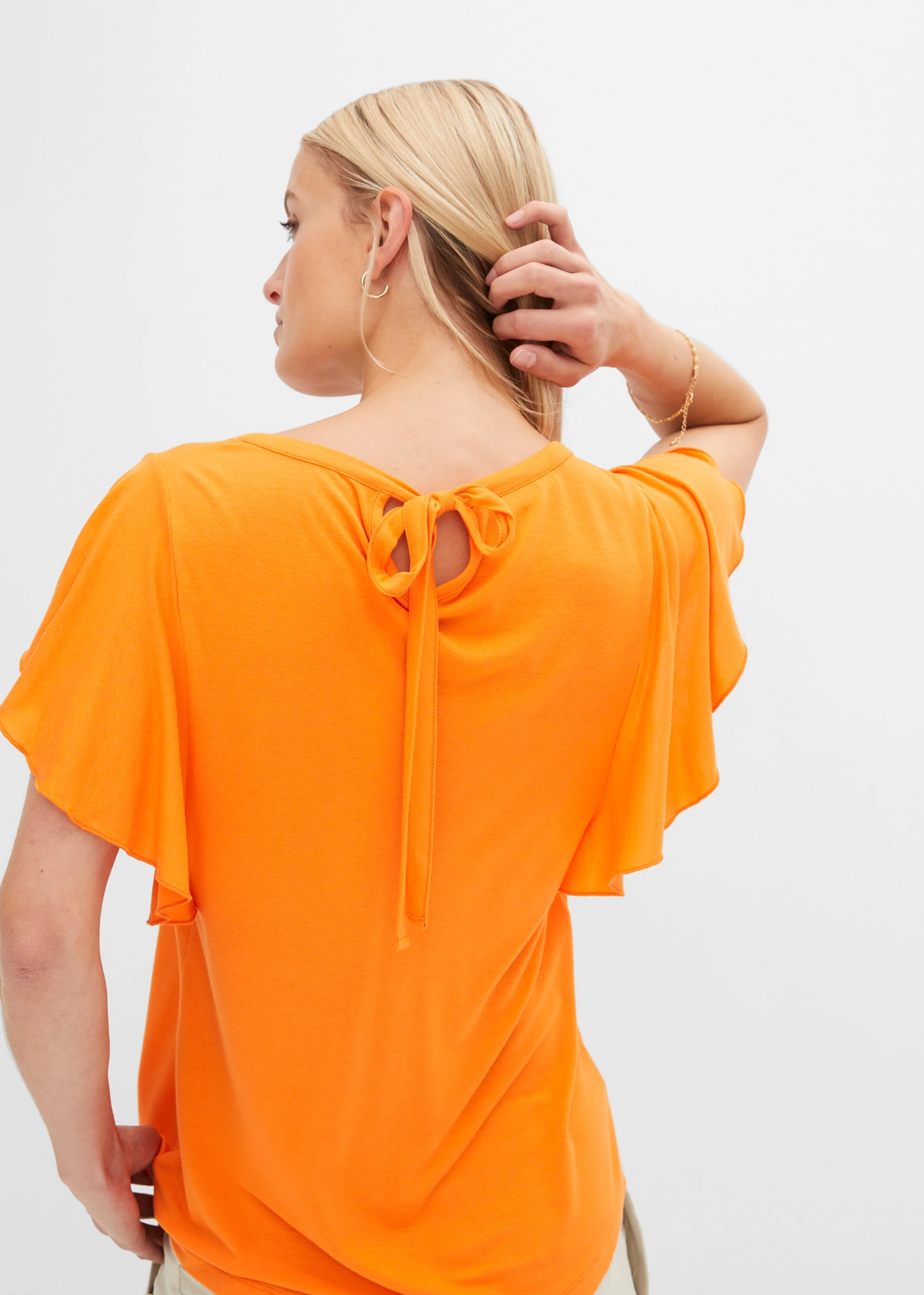 Shirt met volantmouwen • pompoenoranje • bonprix online shop