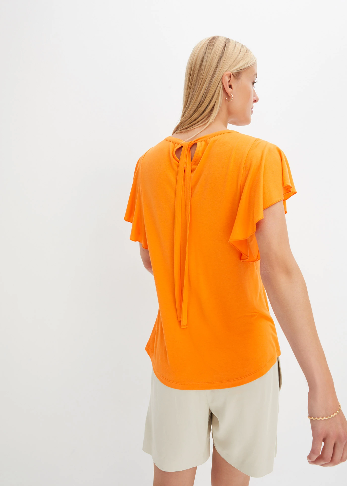 Shirt met volantmouwen • pompoenoranje • bonprix online shop